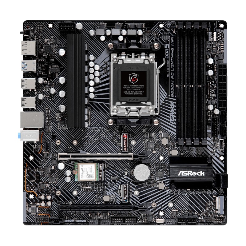 B650M PG Lightning WiFi - Motherboard - micro ATX - Socket AM5 - AMD B650 Chi...